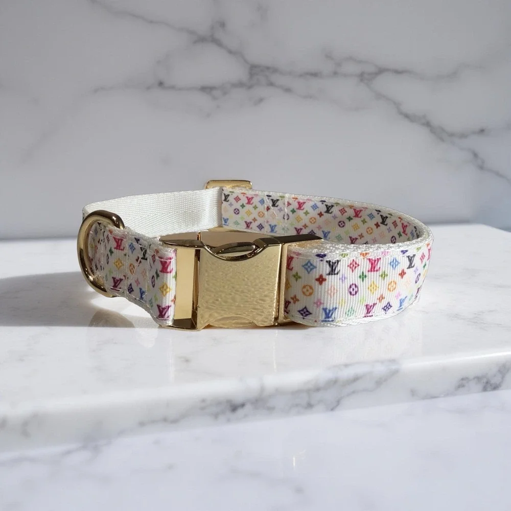 Luxury Dog Collar, Size M, Colorful, 1